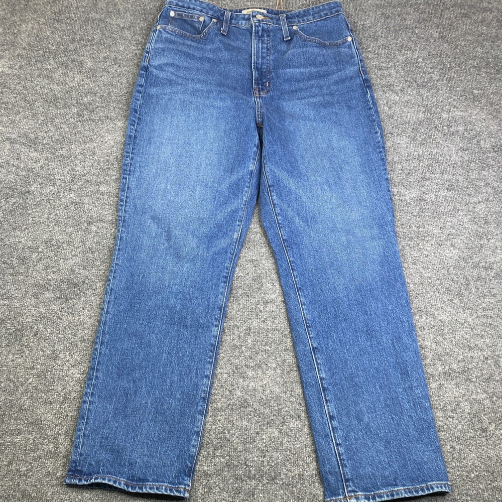 Madewell Curvy Perfect Vintage Straight Jeans Medium Wash Blue Denim Size 32